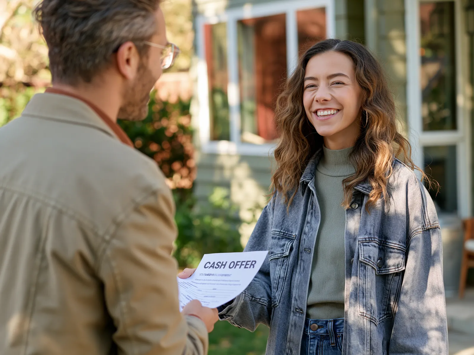 Kent homeowner receiving a written cash offer for their house