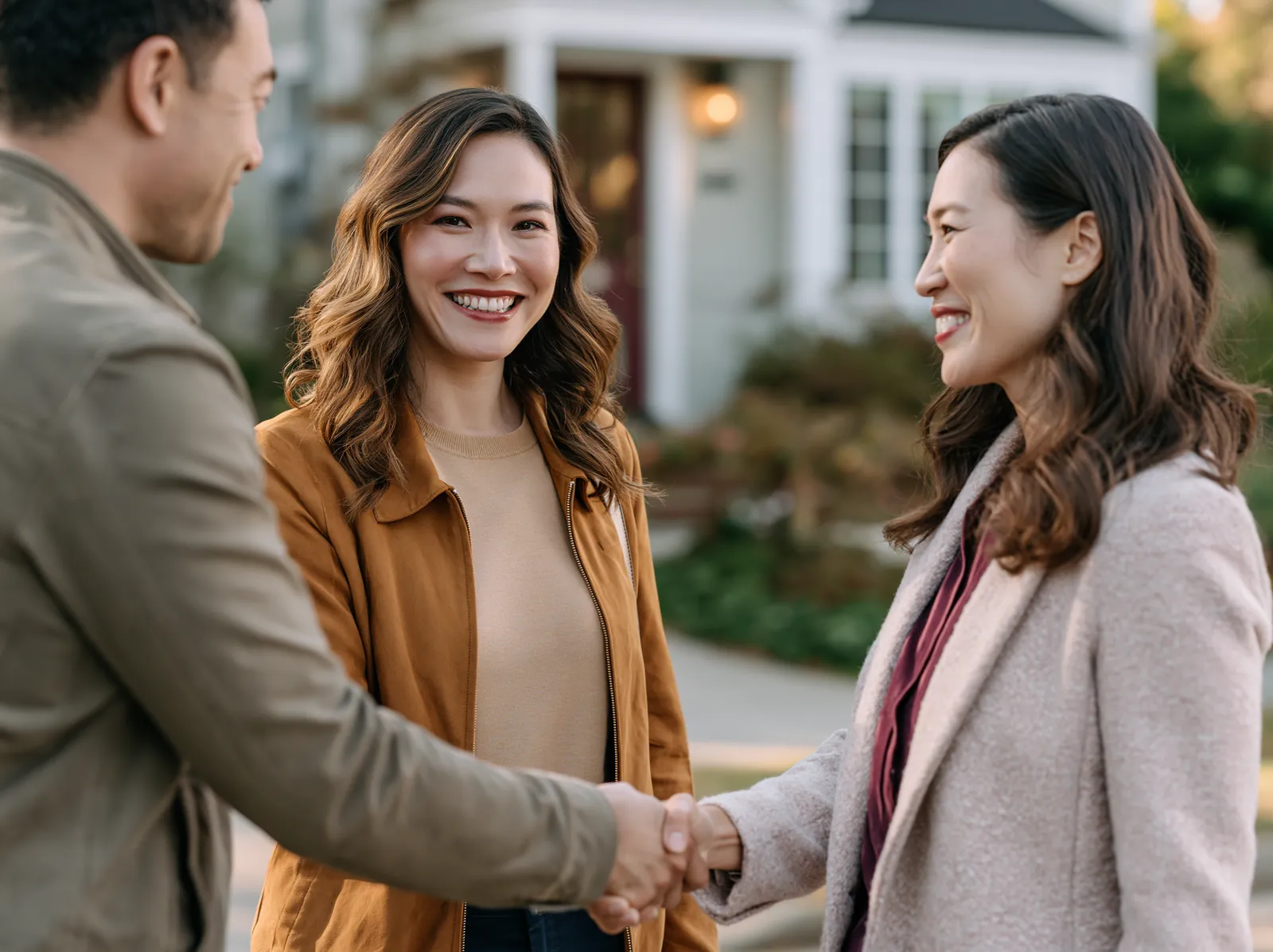 Bellevue homeowner shaking hands with a friendly cash home buyer